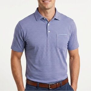 B.Draddy Classic Striped Polo Shirt for Men size L